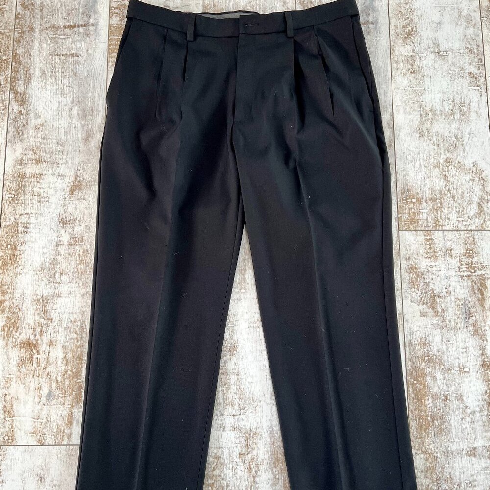 Mens Franco Tassi Black Dress Pants